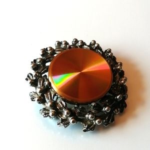 Vintage 1960s Iridescent Holographic Prismatic Wreath Pin